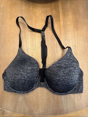 Victoria's Secret Racerback T-Shirt Bra - Charcoal Heather (Gray/Black) 32C